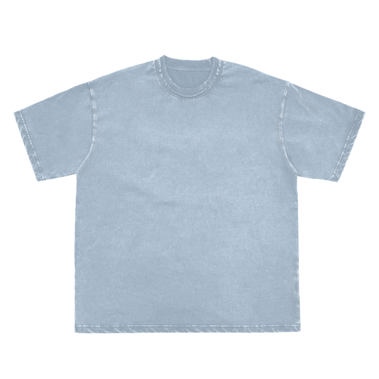 Double Neckline Scattered Edge Frayed Vintage Washed T-Shirt 250 GSM