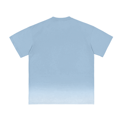 White Gradient On Blue Vintage Washed T-Shirt 250 GSM