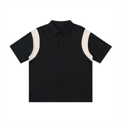Contrast Panel Cotton Polo Shirt