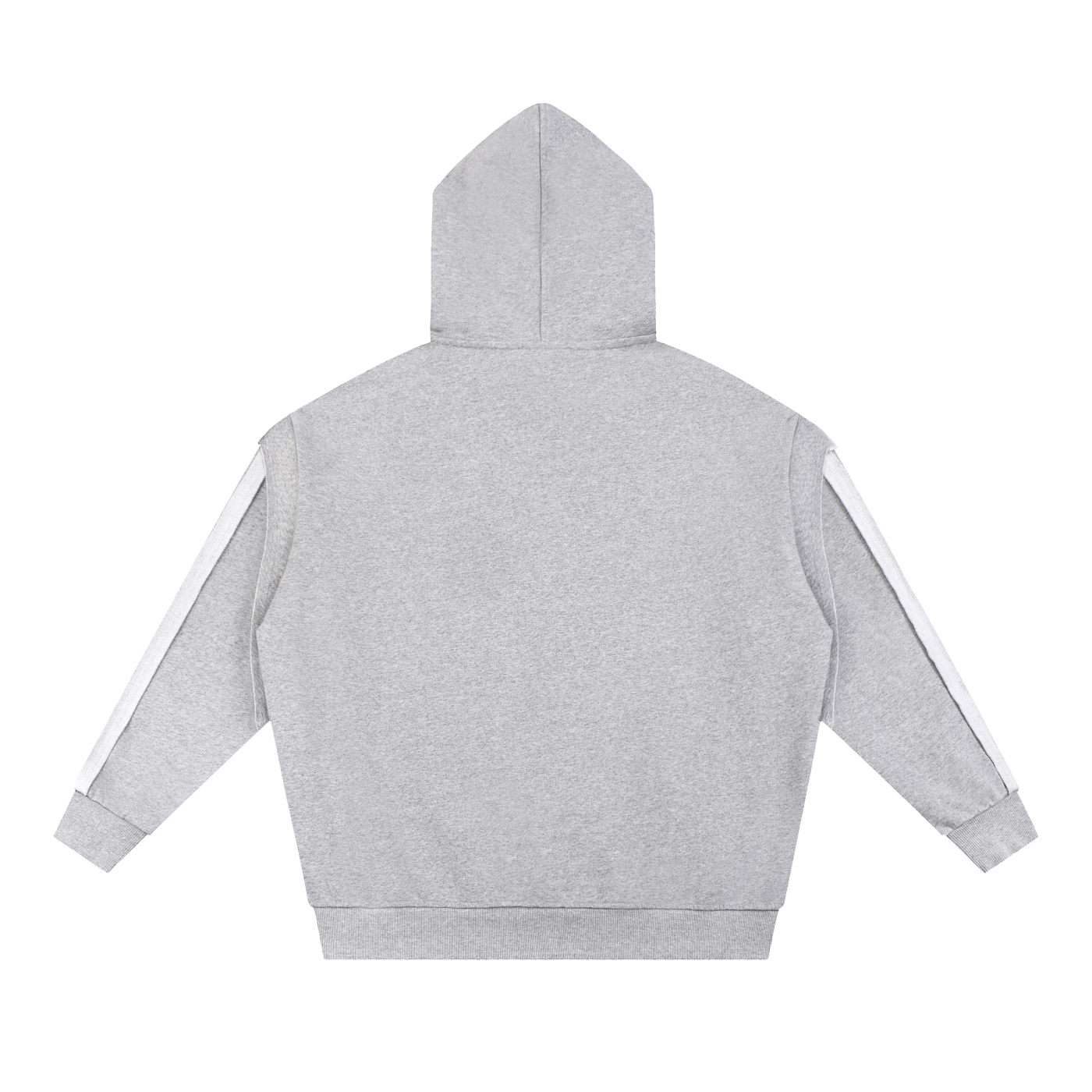 contrast tape raw edge double layered zip hoodie