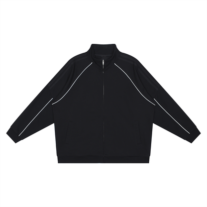 Reflection Striped Raglan Sleeve Jacket