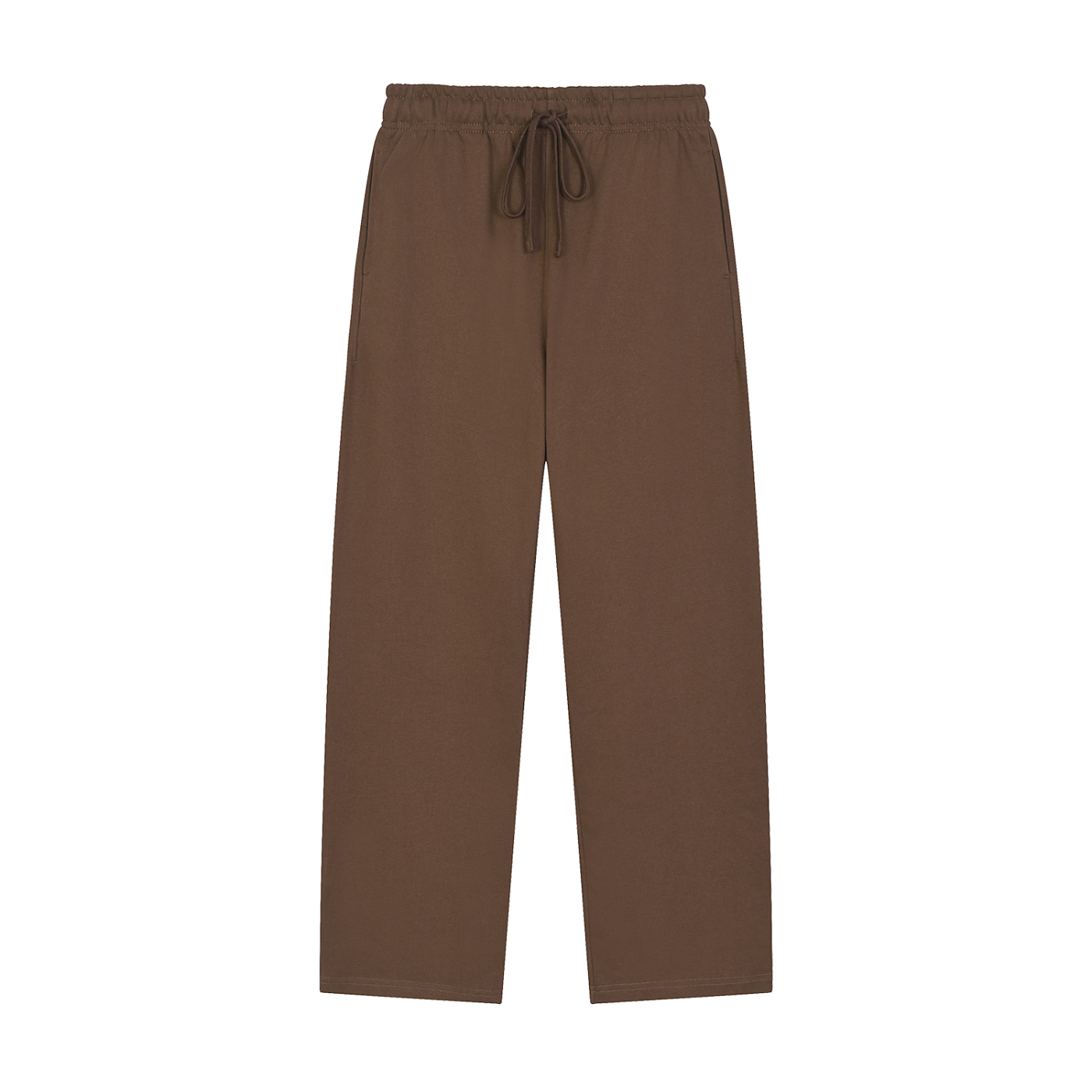 solid colour straight-leg joggers