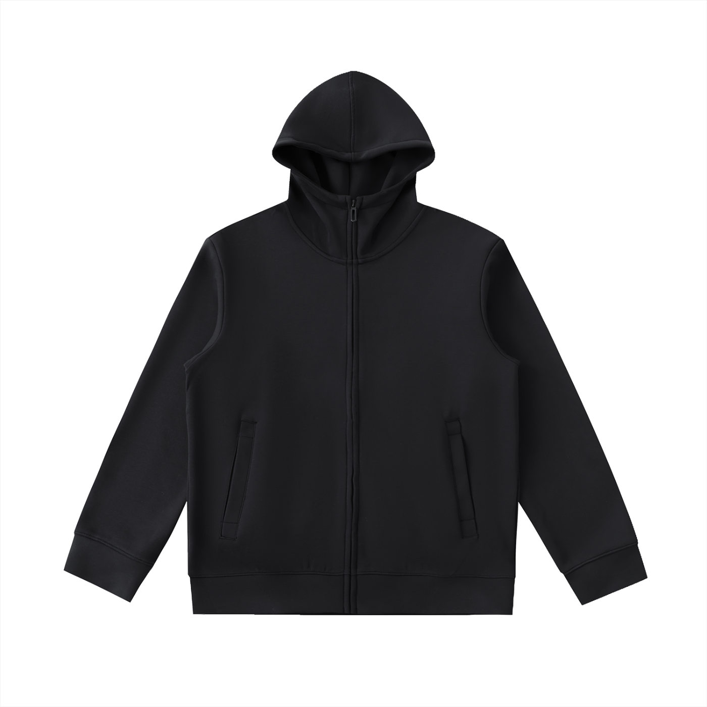essential heavyweight high neck zip-up hoodie