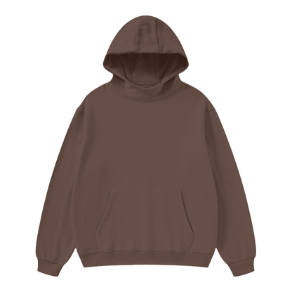 High Neck Insulated FOG Solid Color Fleece Hoodie 385 GSM