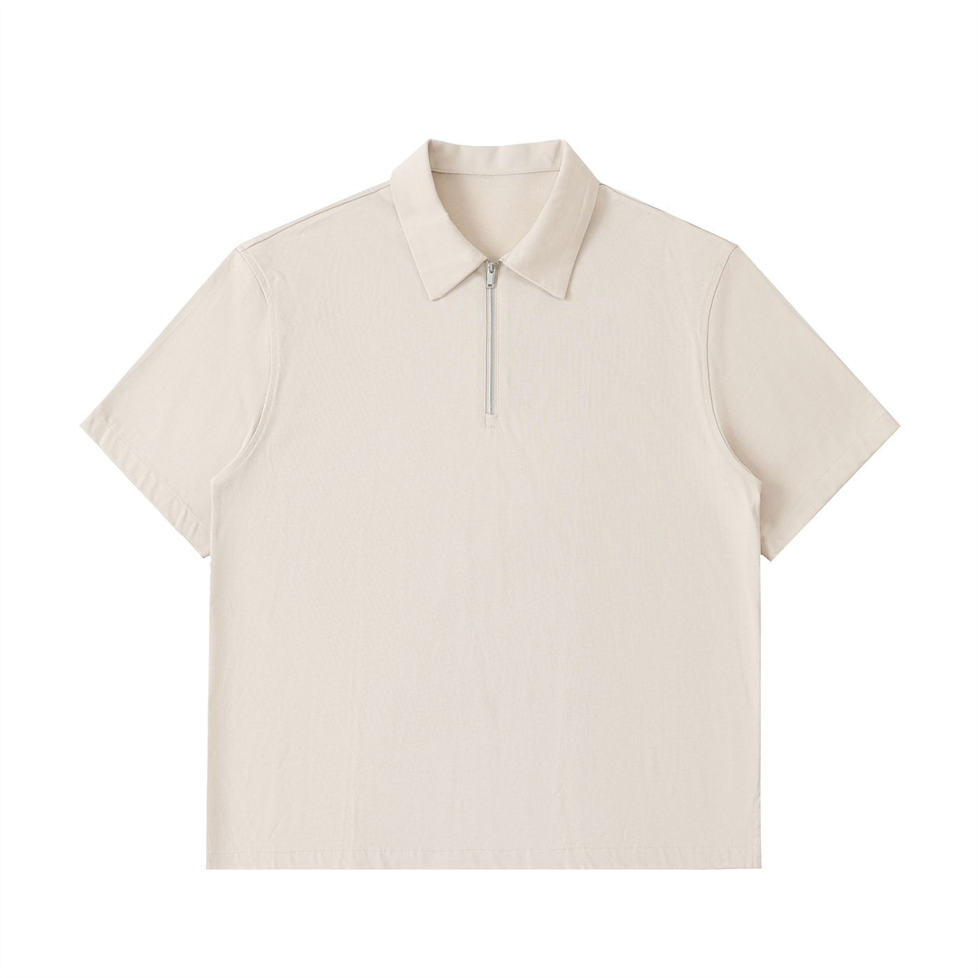 half-zip cotton polo shirt