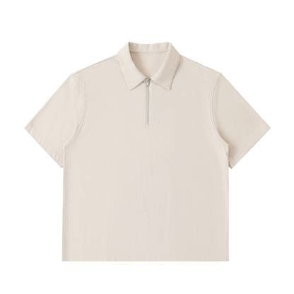 Half-Zip Cotton Polo Shirt