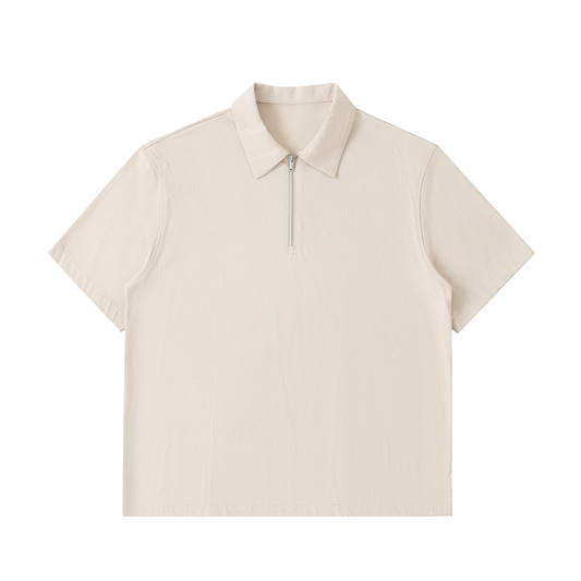 Half-Zip Cotton Polo Shirt