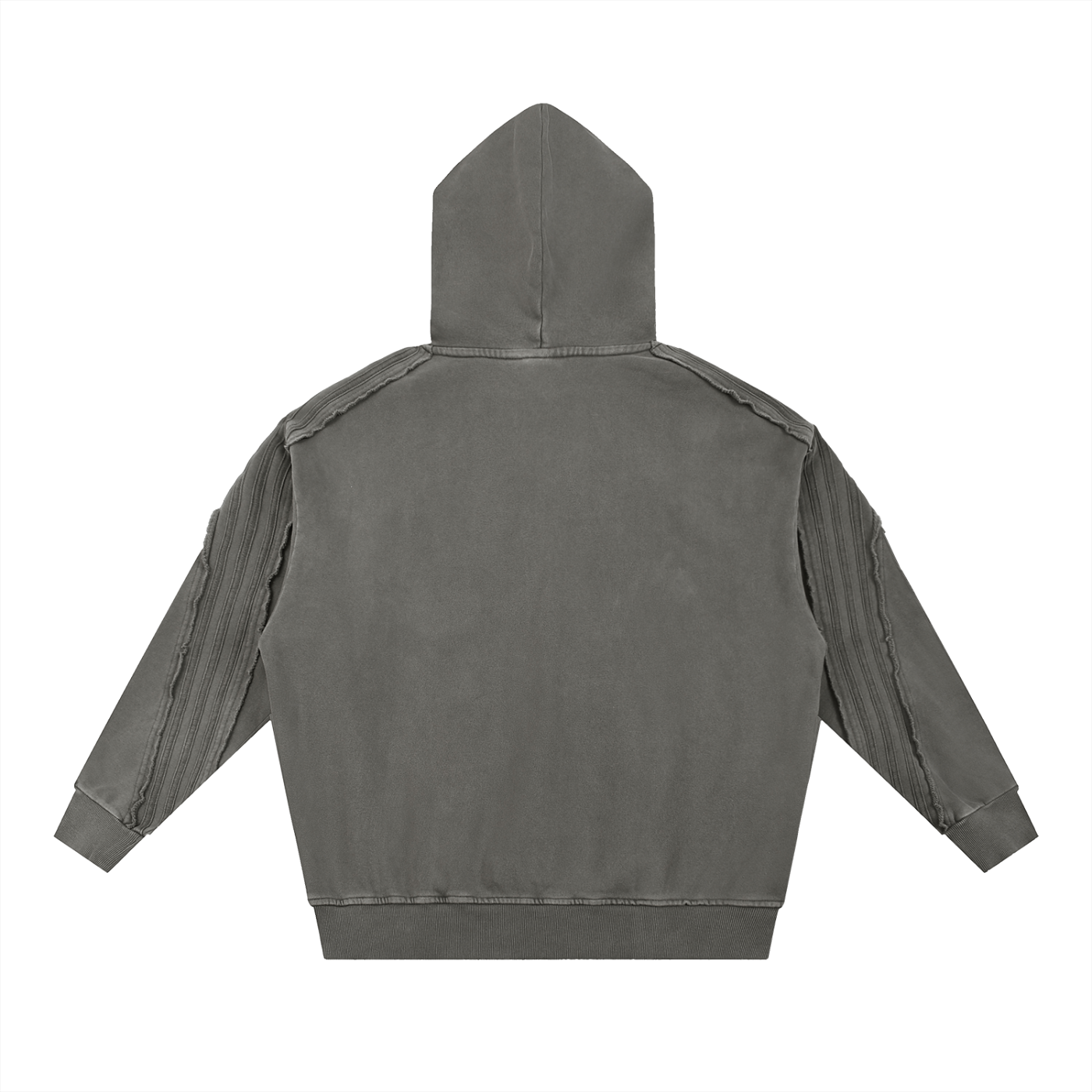 acid washed tape raw edge hoodie