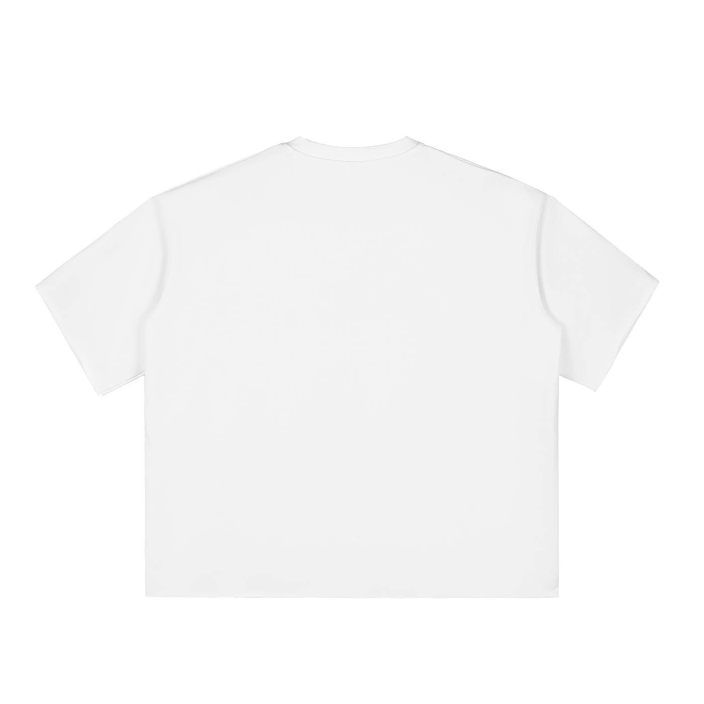 boxy half-sleeve raw-edge t-shirt