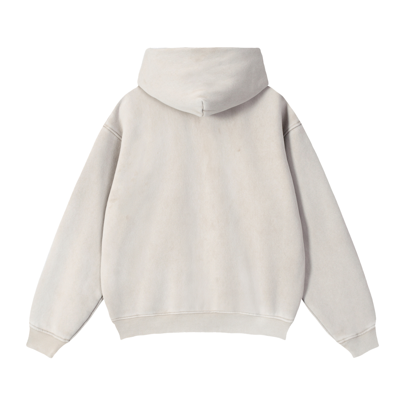 zip-through boxy fleece hoodie