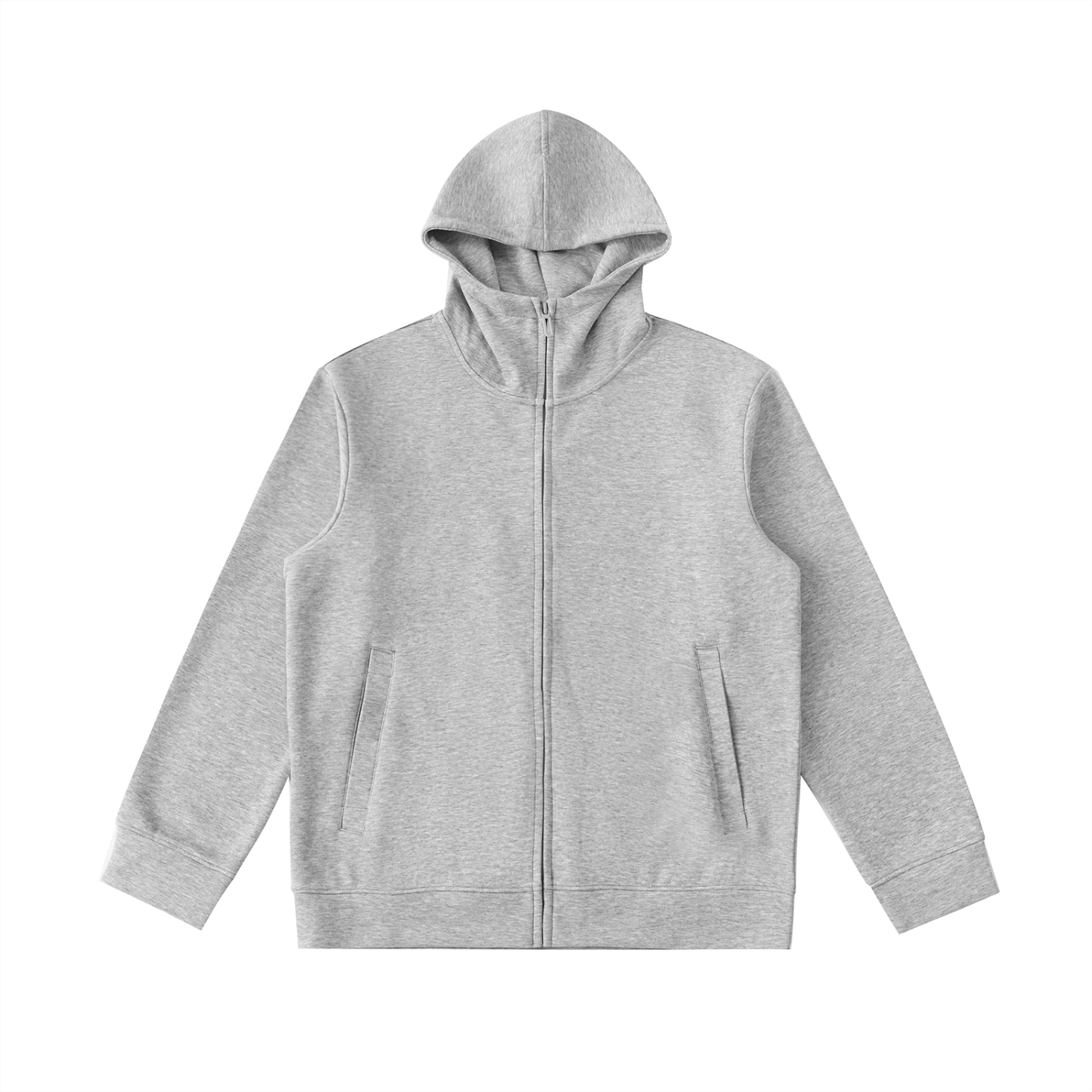 essential heavyweight high neck zip-up hoodie