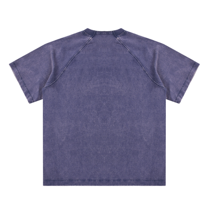 Vintage Washed Raglan Cotton T-Shirt