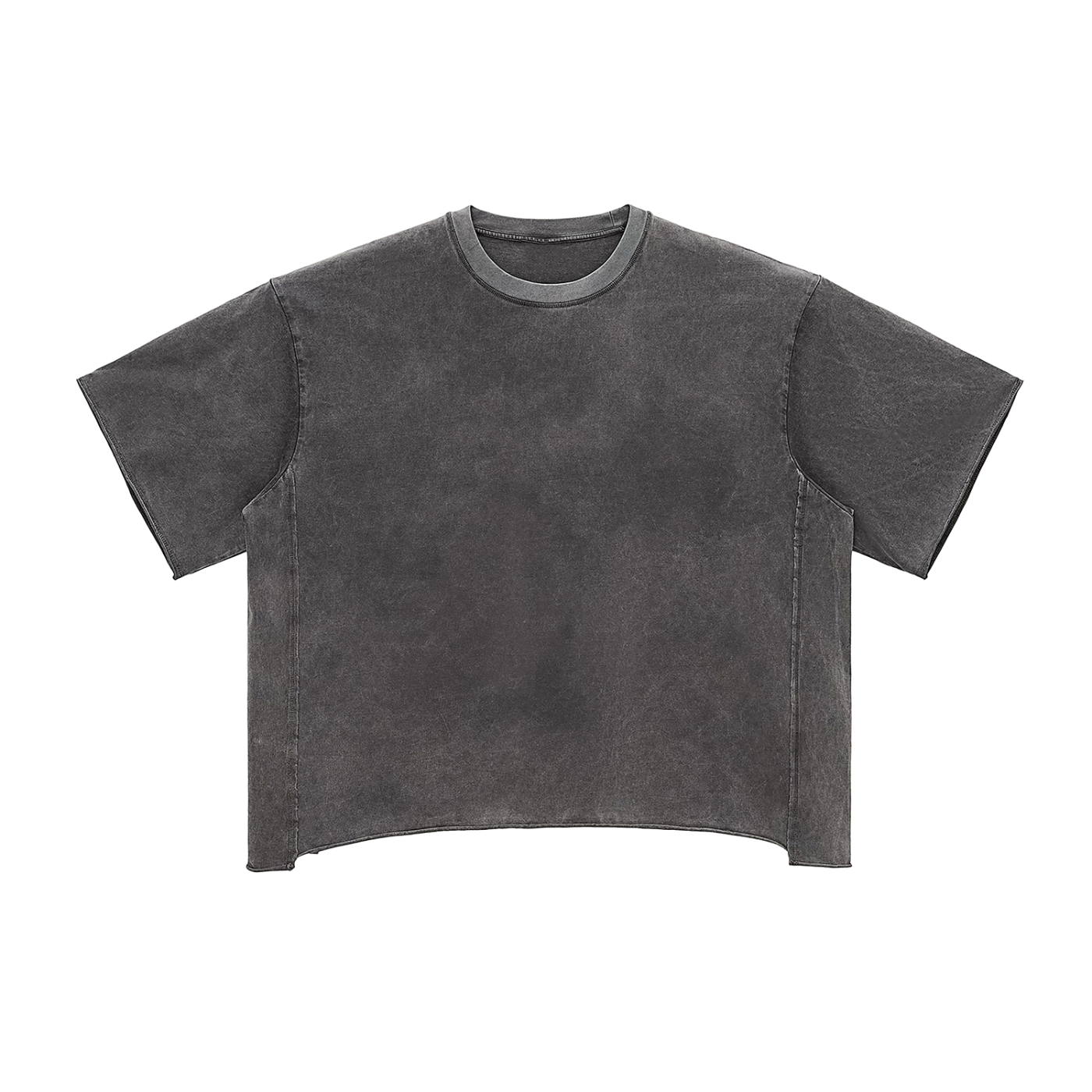 raw edge acid washed boxy t-shirt