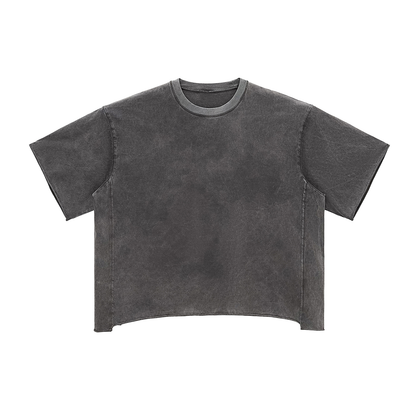 Raw Edge Acid Washed Boxy T-Shirt