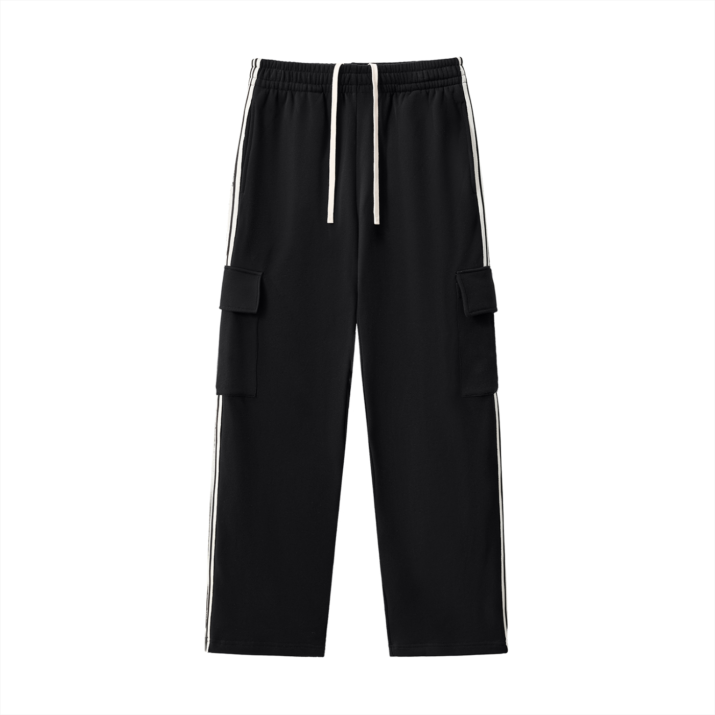 side stripe straight-leg joggers