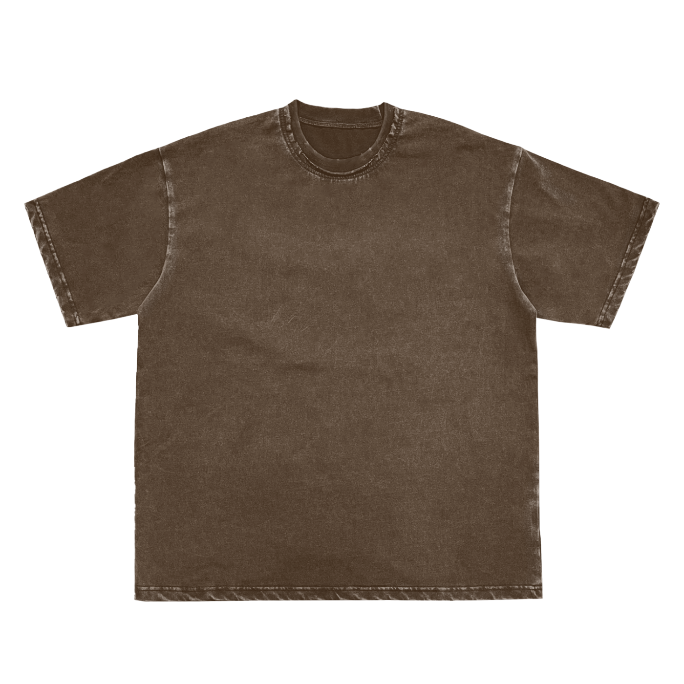 acid washed raw-edge neckline t-shirt