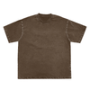 Acid Washed Raw-Edge Neckline T-Shirt