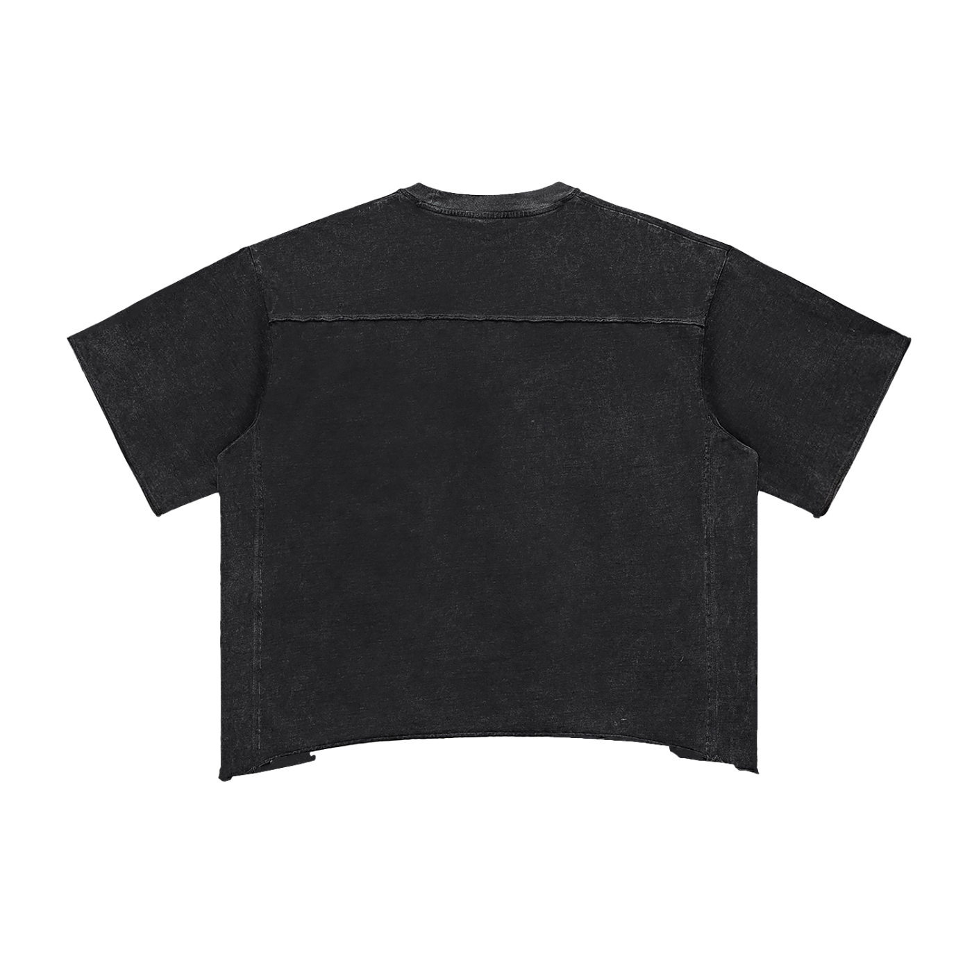 raw edge acid washed boxy t-shirt