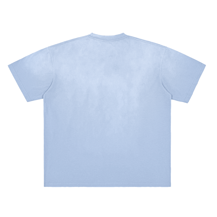 vintage washed shoulder & body white gradient on aged frayed t-shirt 250 gsm