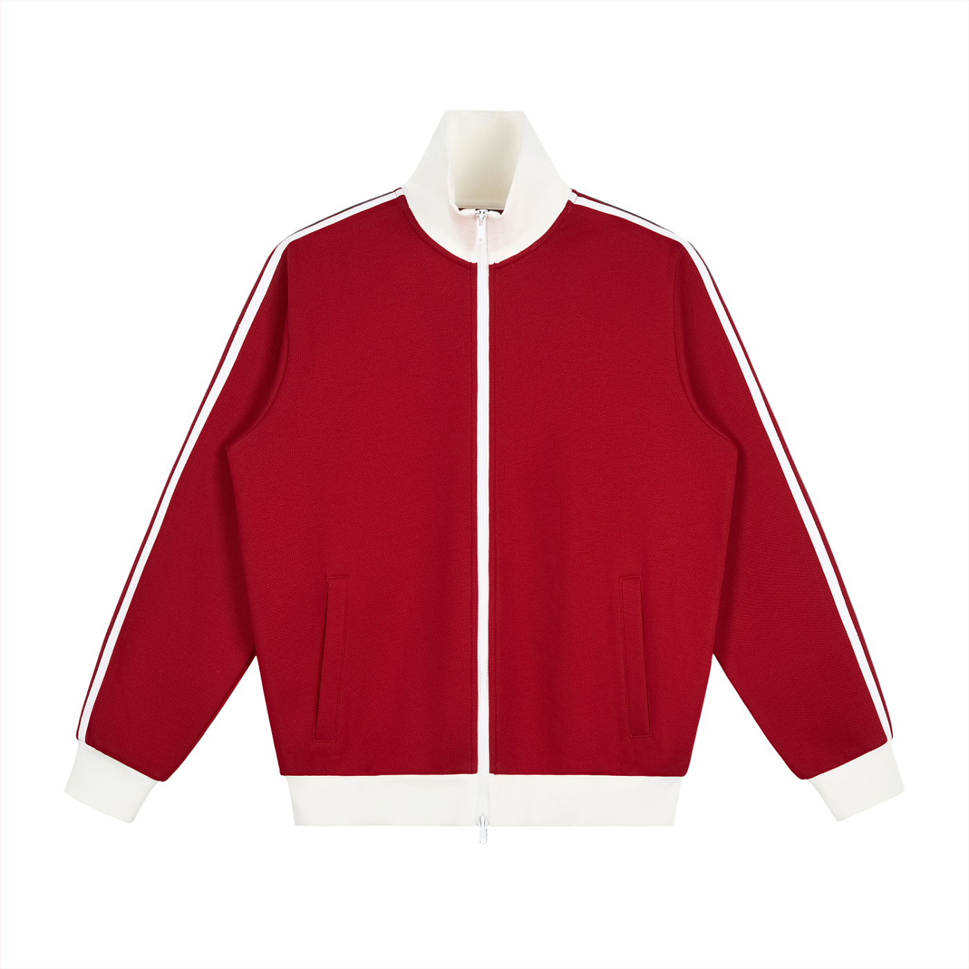 contrast side stripe fleece track jacket