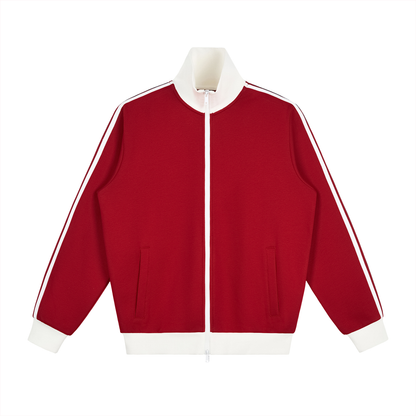 Contrast Side Stripe Fleece Track Jacket