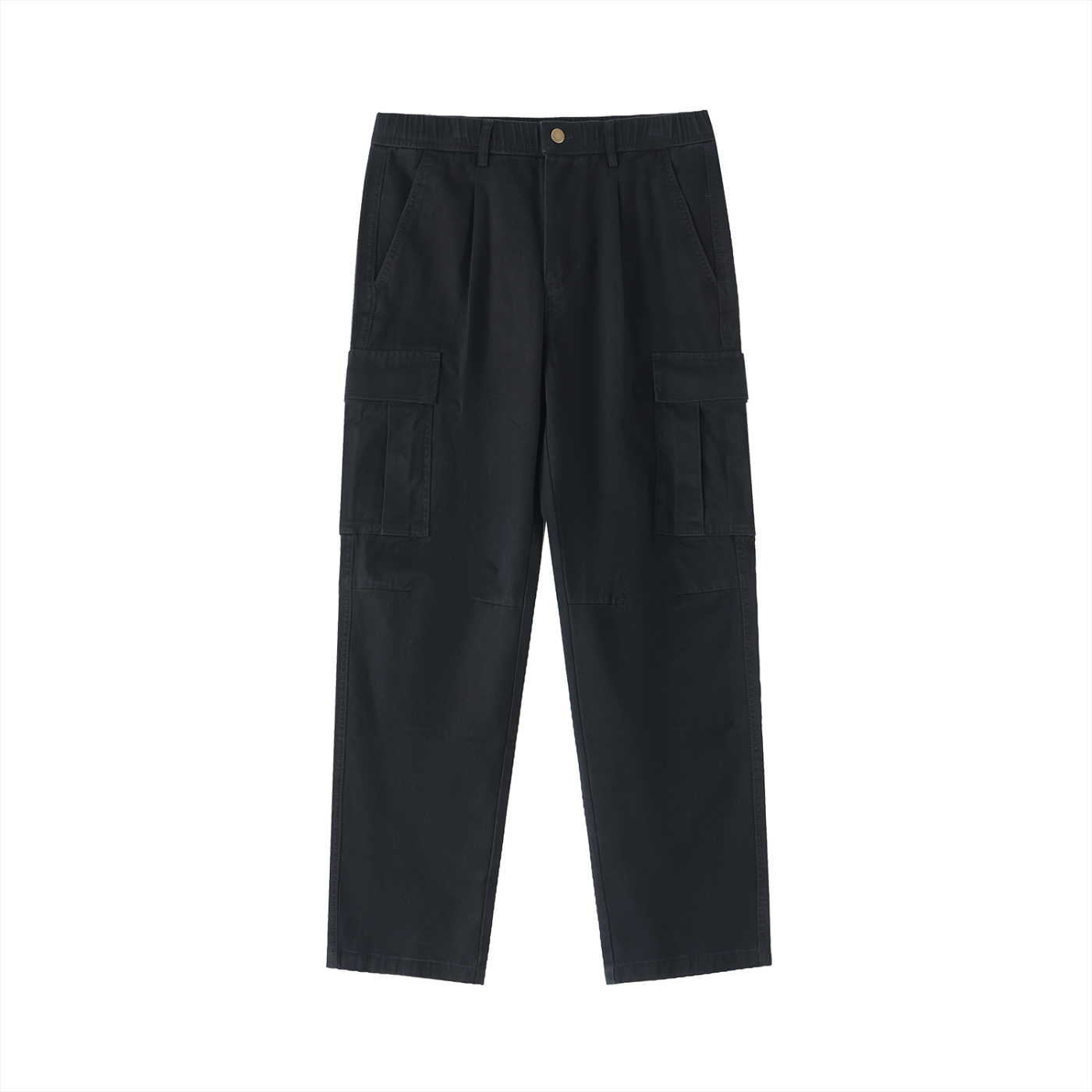 cotton elastic-waist cargo pants