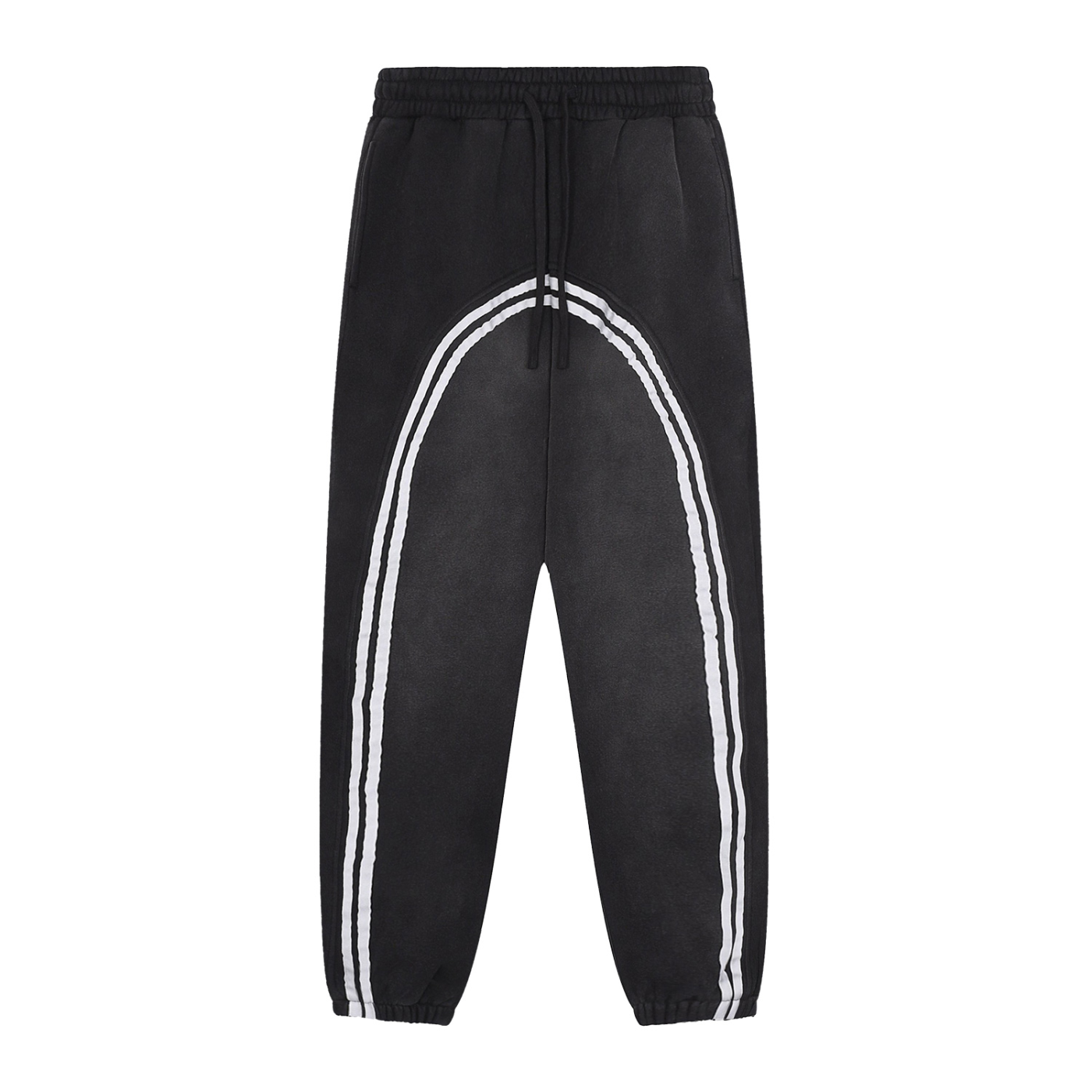 sun fade contrast tape fleece jogged joggers