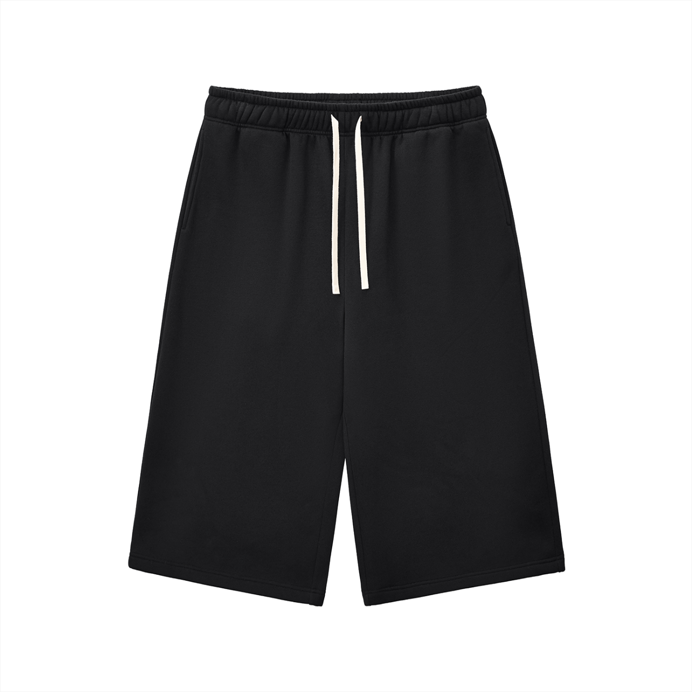 relaxed drawstring three-quarter joggers