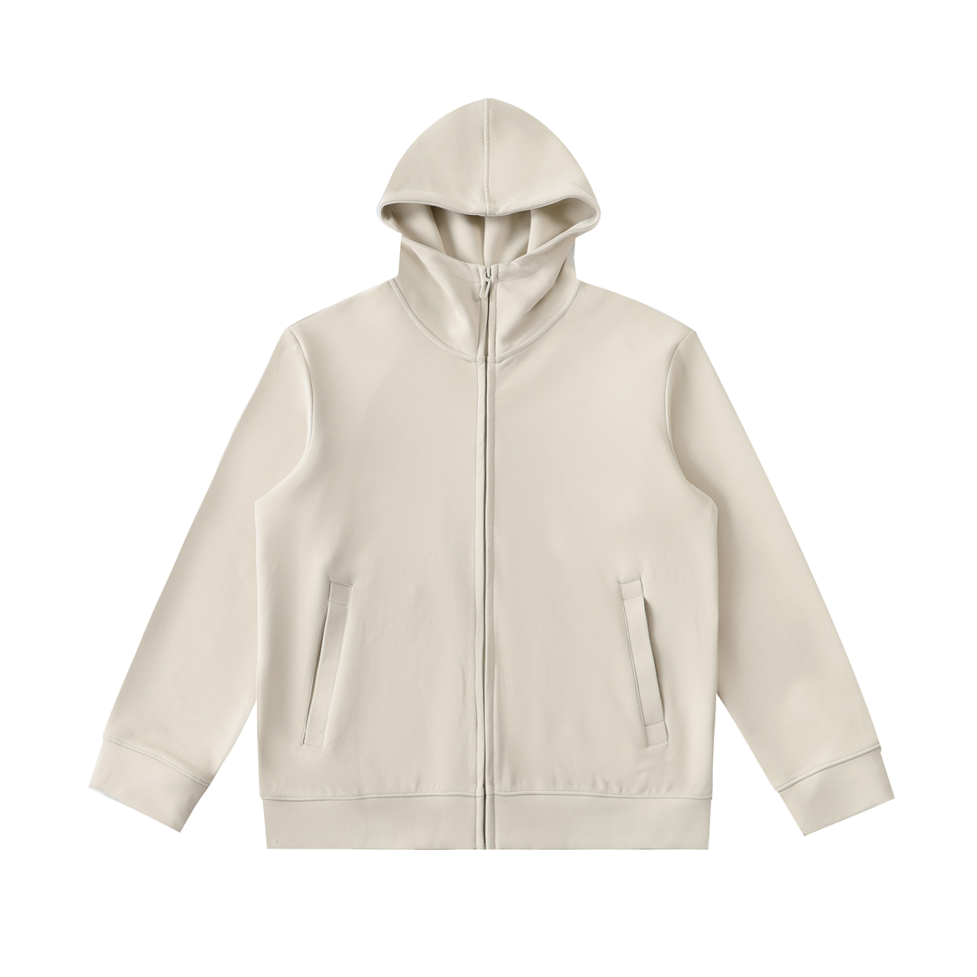 essential heavyweight high neck zip-up hoodie