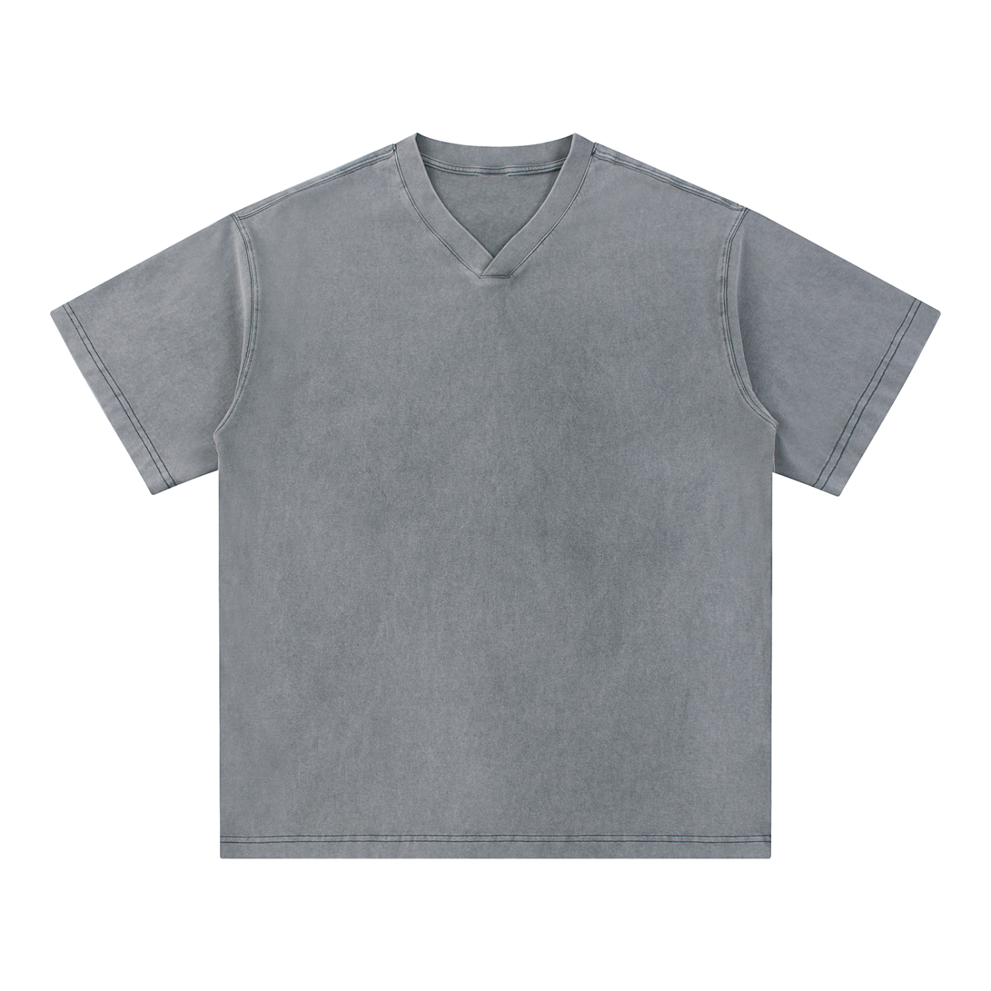 acid washed v-neck cotton t-shirt