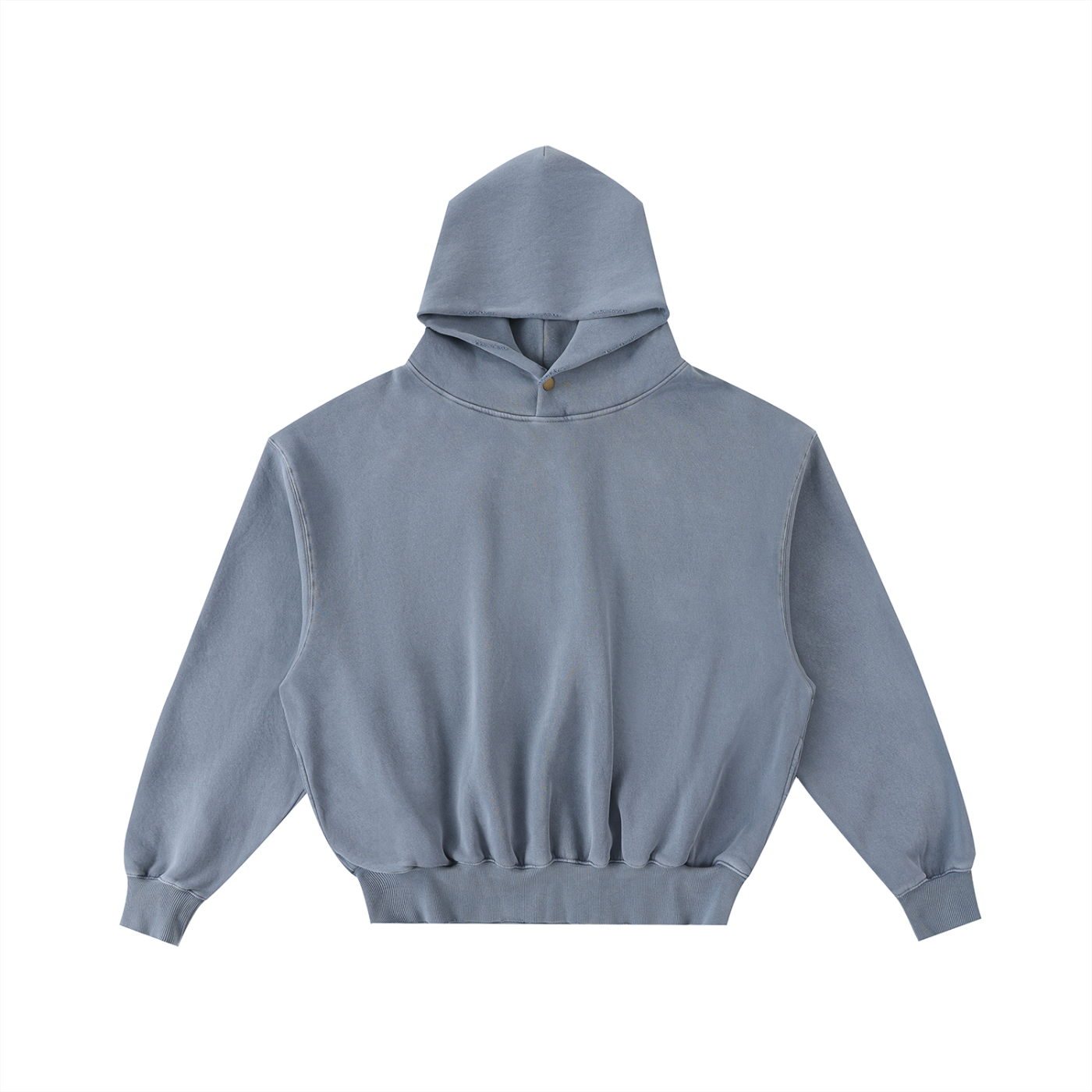 frayed enzyme washed fleece hoodie
