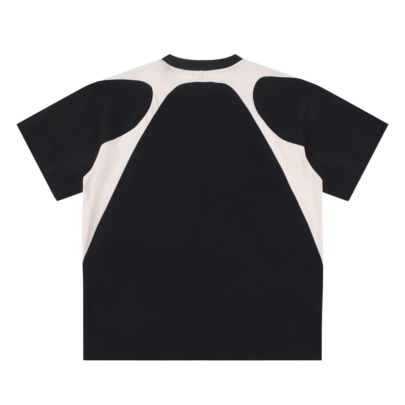 contrast panel cotton t-shirt