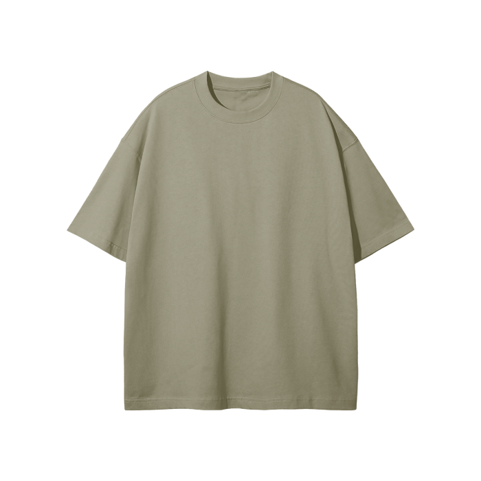 streetwear earth tone heavyweight loose fit fog t-shirt 275 gsm