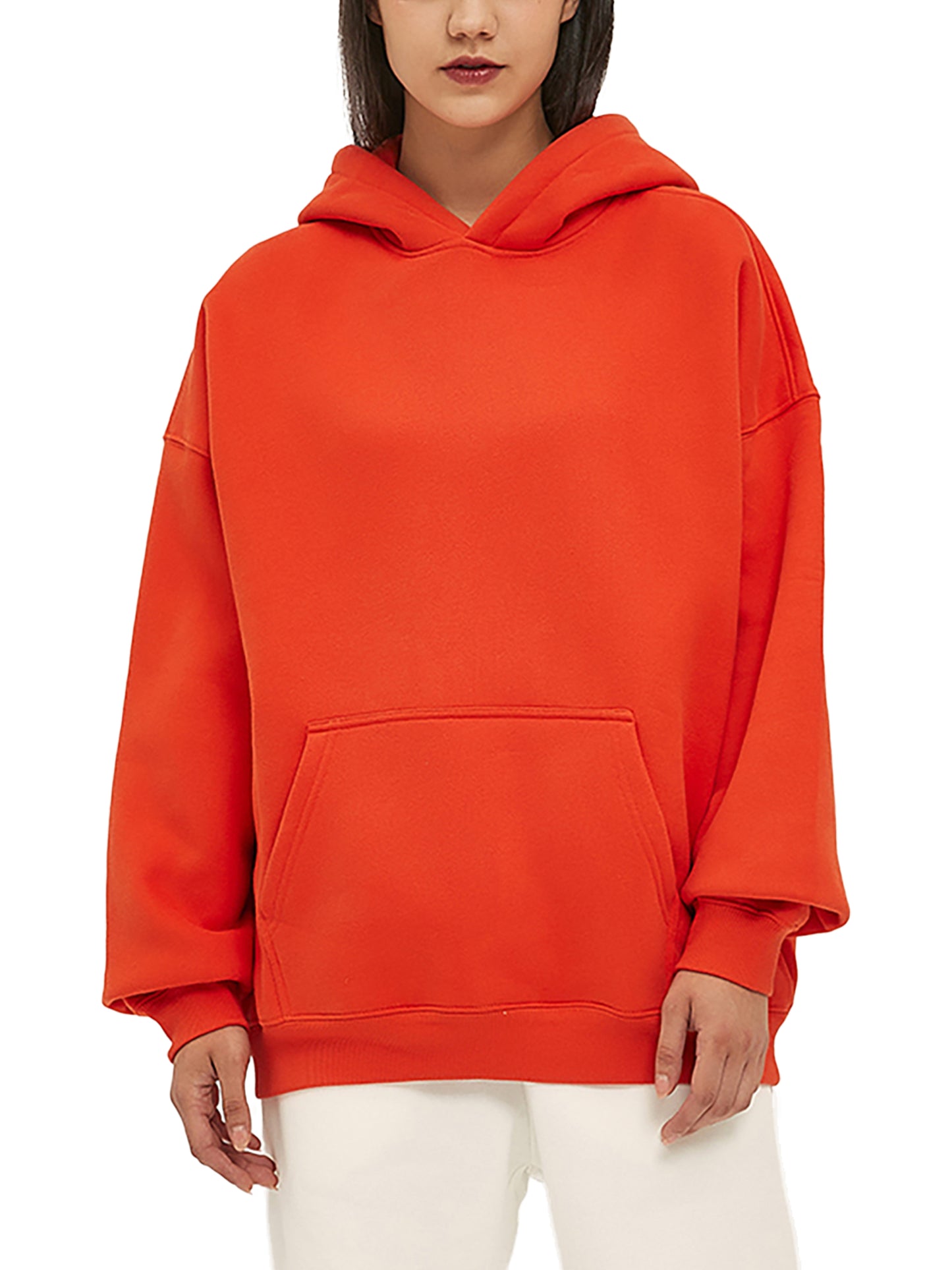 streetwear oversized solid colour fleece hoodie 350 gsm