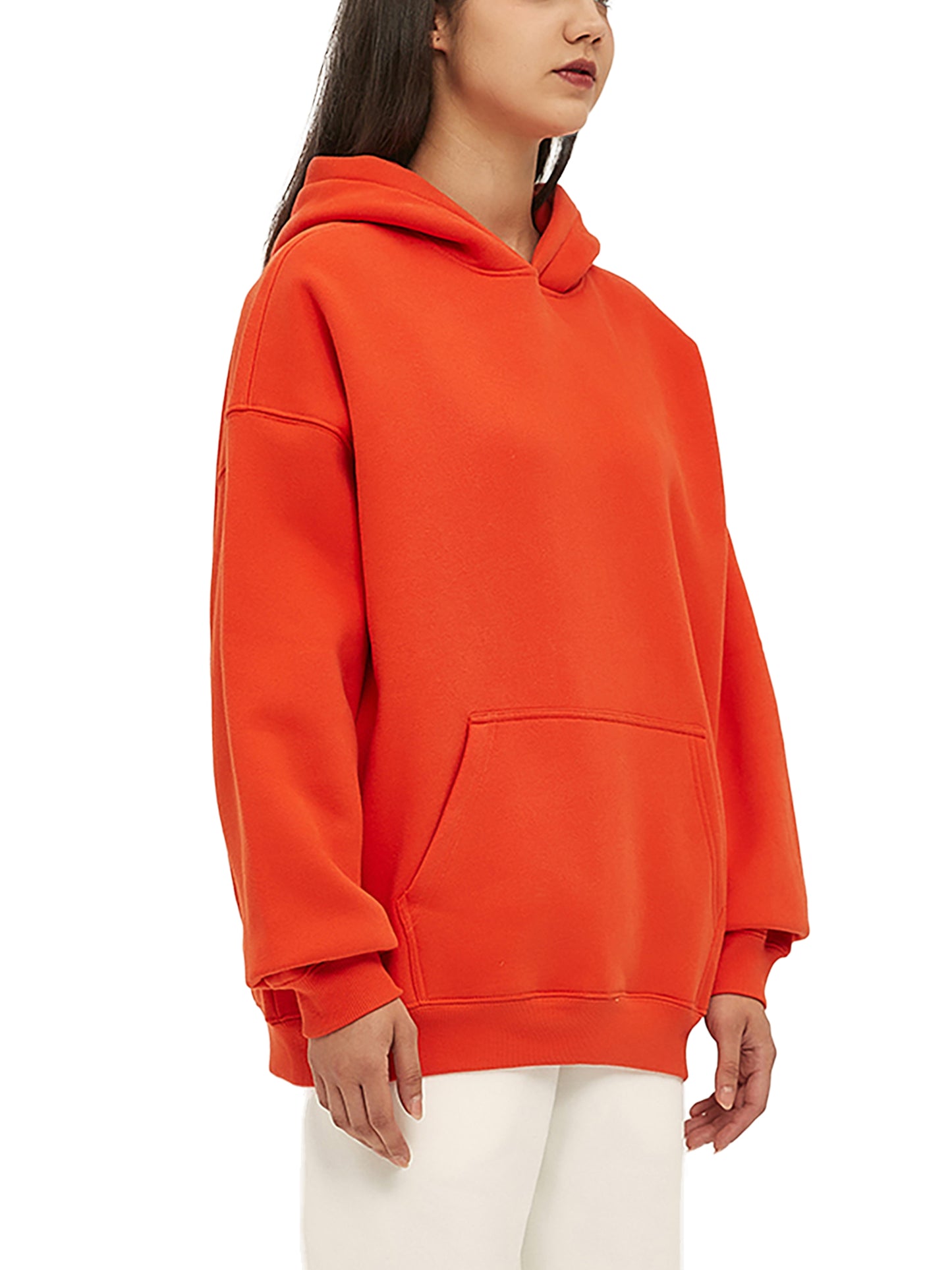 streetwear oversized solid colour fleece hoodie 350 gsm