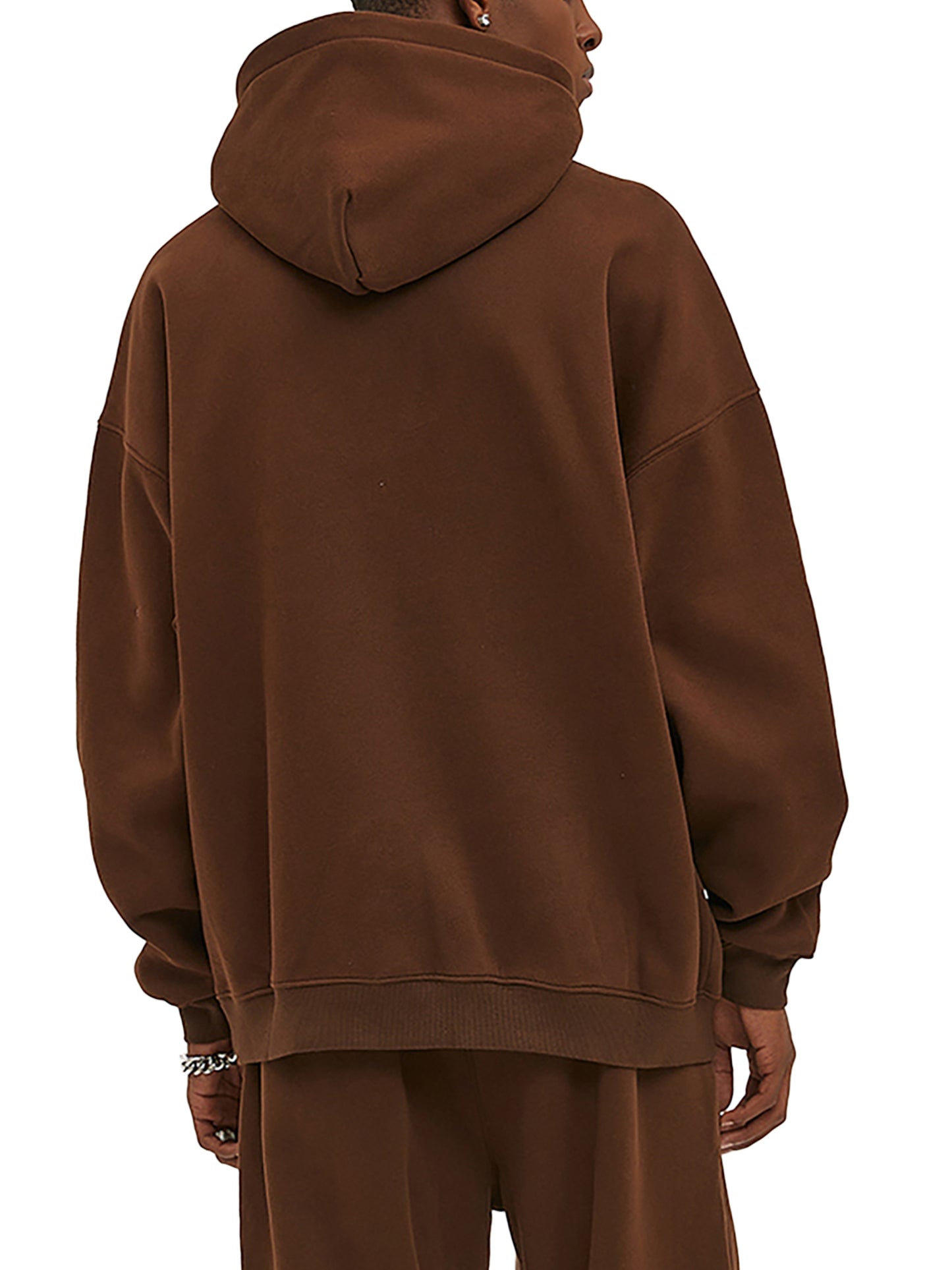 streetwear oversized solid colour fleece hoodie 350 gsm