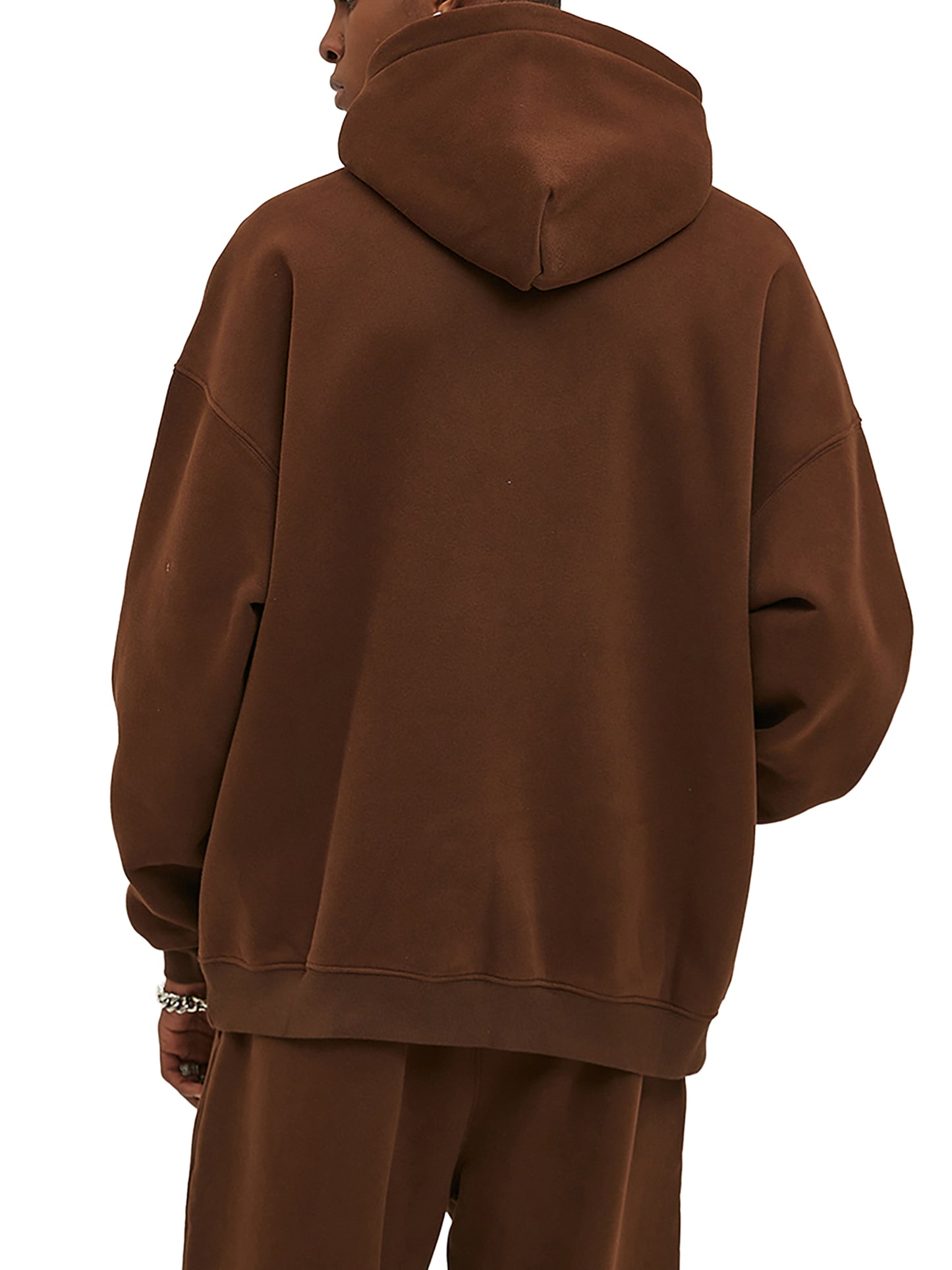 streetwear oversized solid colour fleece hoodie 350 gsm