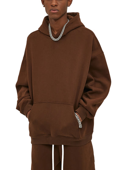 Streetwear Oversized Solid Colour Fleece Hoodie 350 GSM