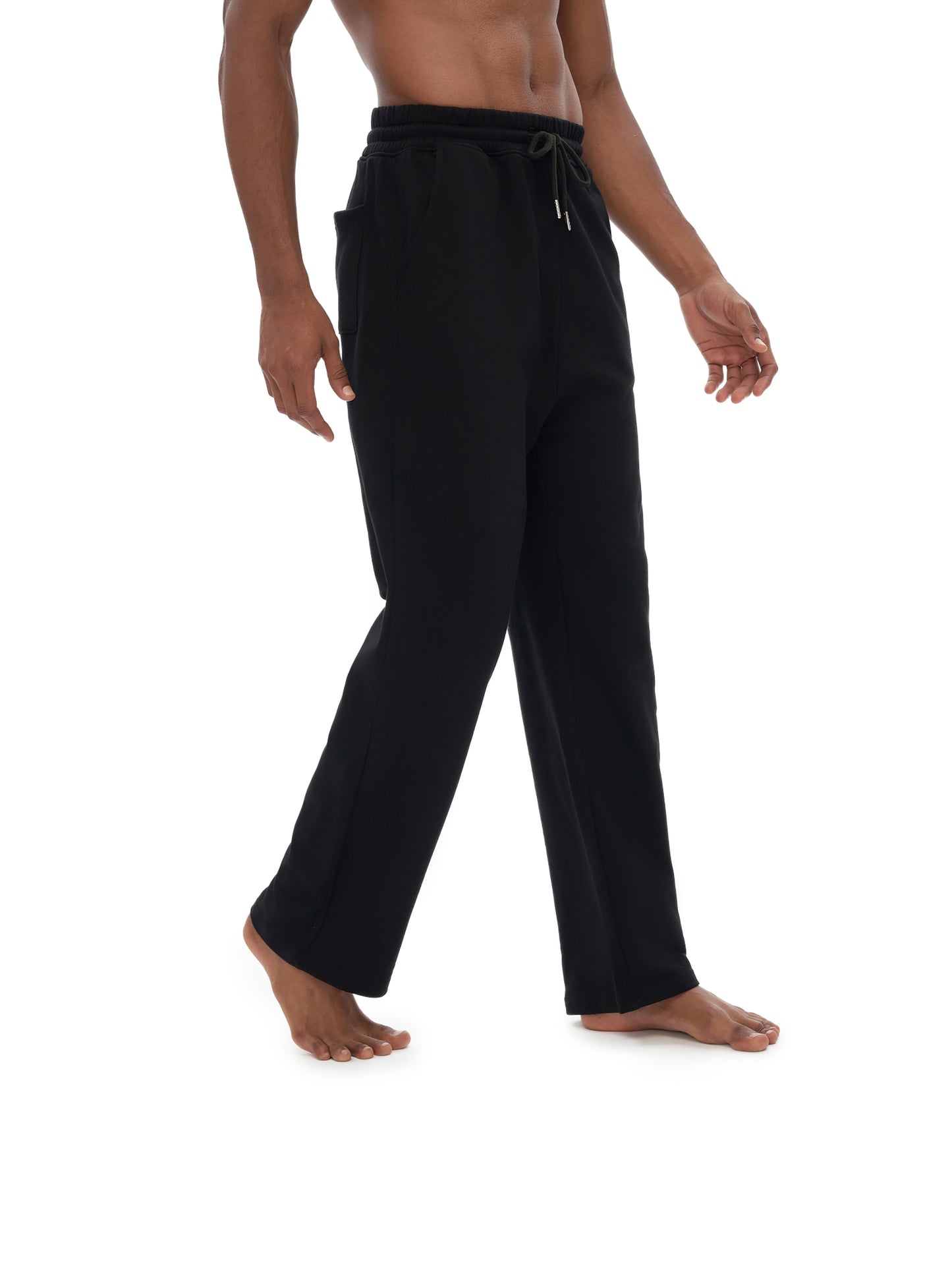 100% cotton fleece straight wide leg joggers 280 gsm