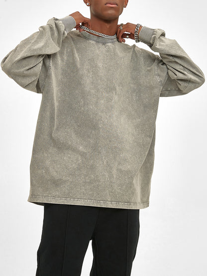 Acid Wash Oversized Long Sleeve T-Shirt 250 GSM