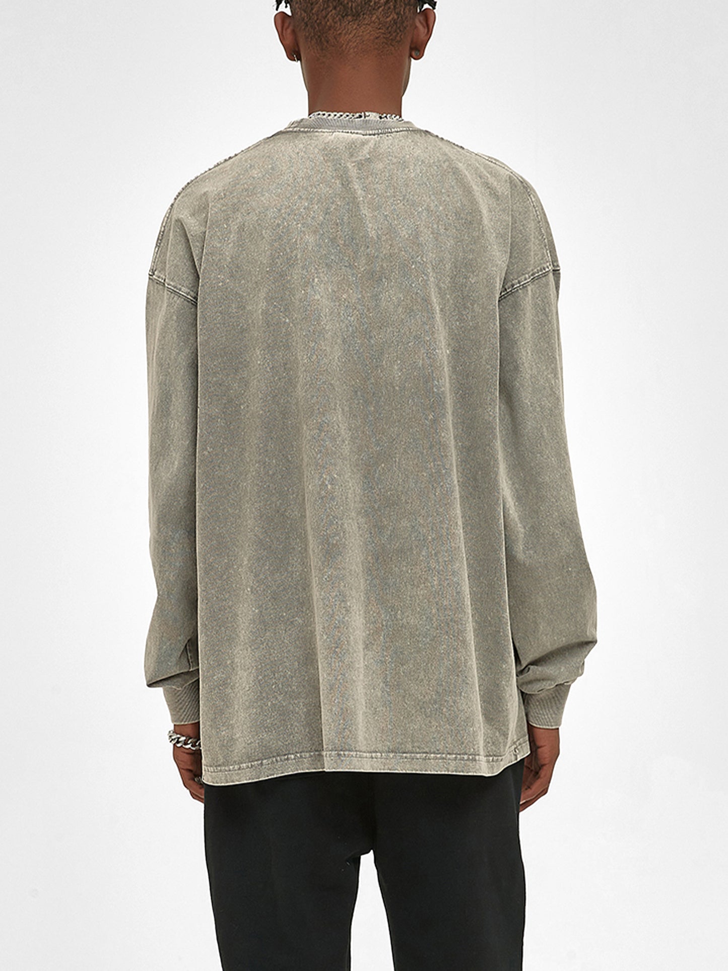 acid wash oversized long sleeve t-shirt 250 gsm