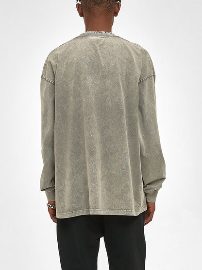 Acid Wash Oversized Long Sleeve T-Shirt 250 GSM