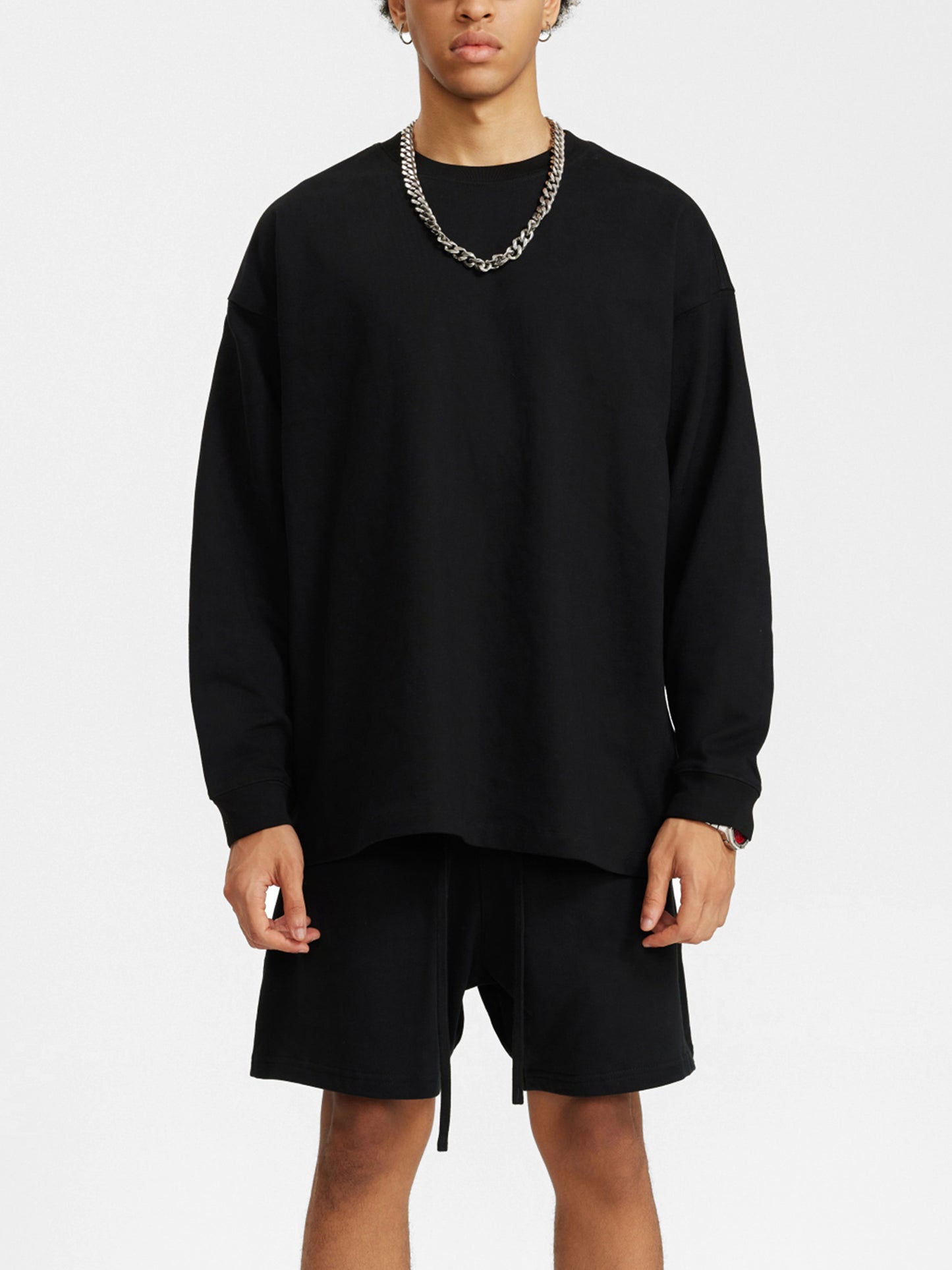 streetwear fog 100% cotton long sleeve tee 305 gsm