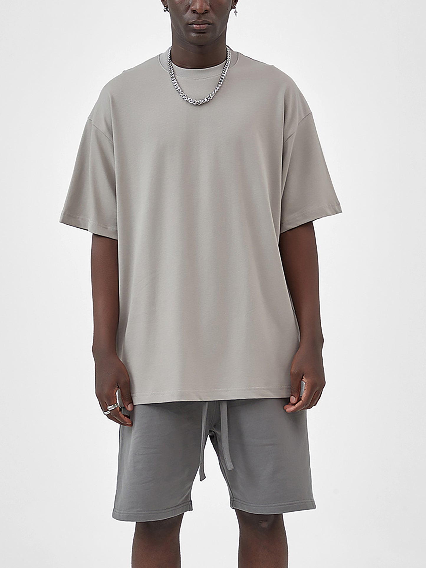 streetwear solid colour loose fit fog t-shirt 230 gsm