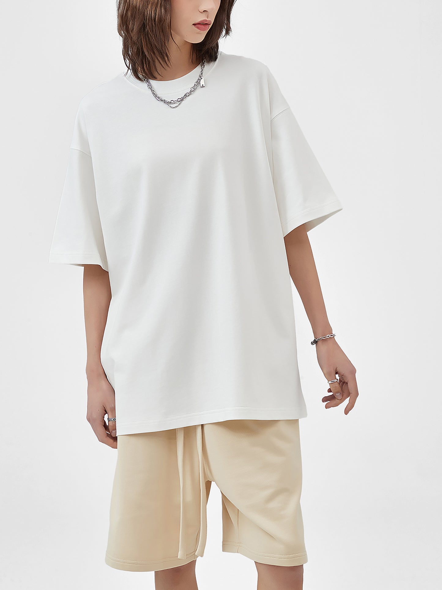 streetwear earth tone heavyweight loose fit fog t-shirt 275 gsm