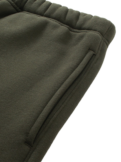 Solid Colour Fleece Straight Leg Joggers