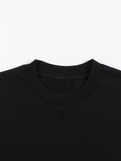 Crew Neck Drop Shoulder Long Sleeve Shirt