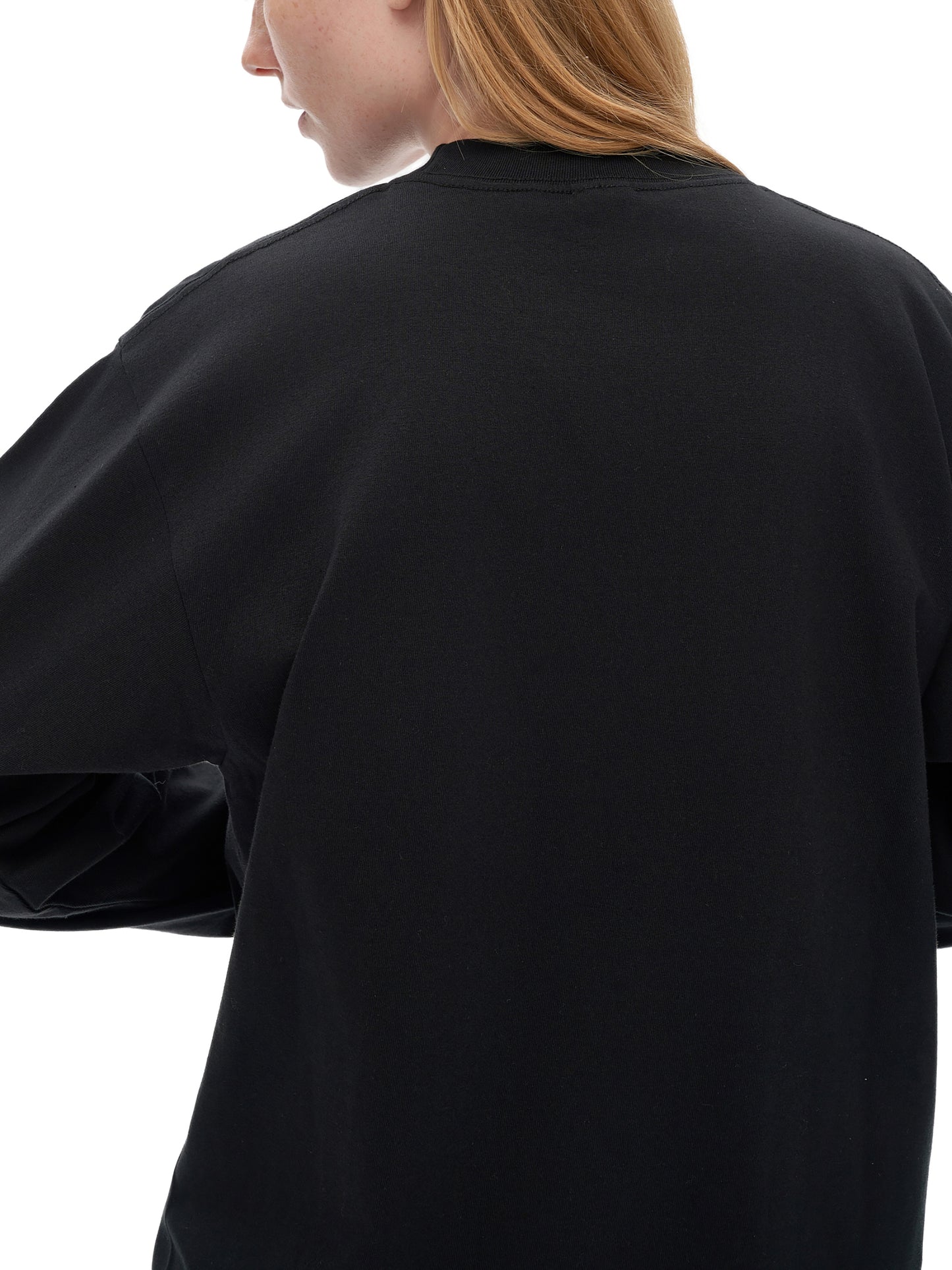 crew neck drop shoulder long sleeve shirt
