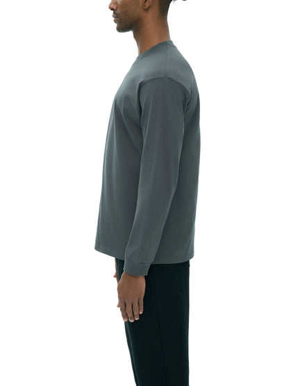 Crew Neck Drop Shoulder Long Sleeve Shirt