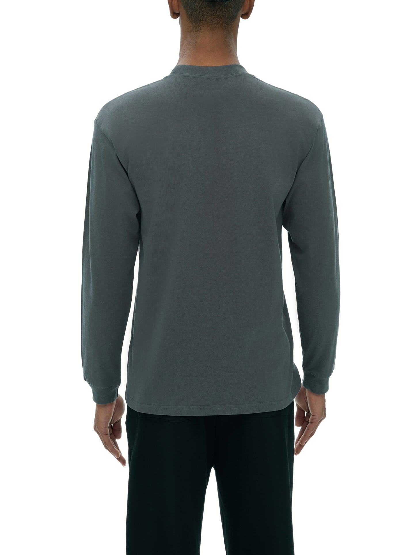 crew neck drop shoulder long sleeve shirt